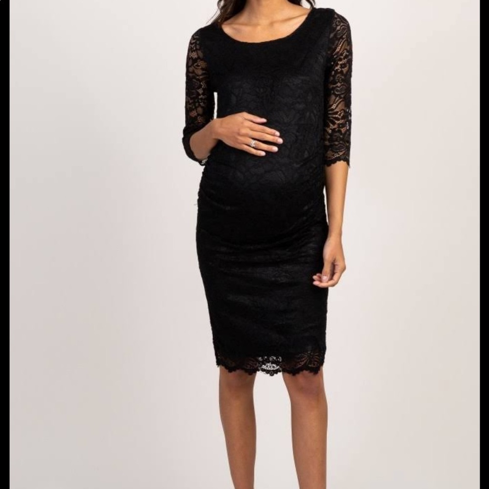 ASOS Black Lace Maternity Dress